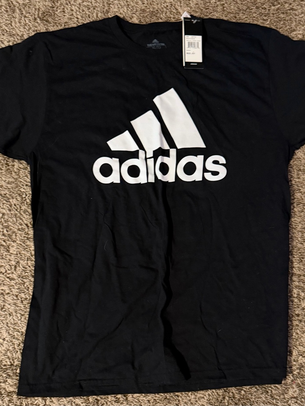 adidas Black T-Shirt with White Logo Graphic